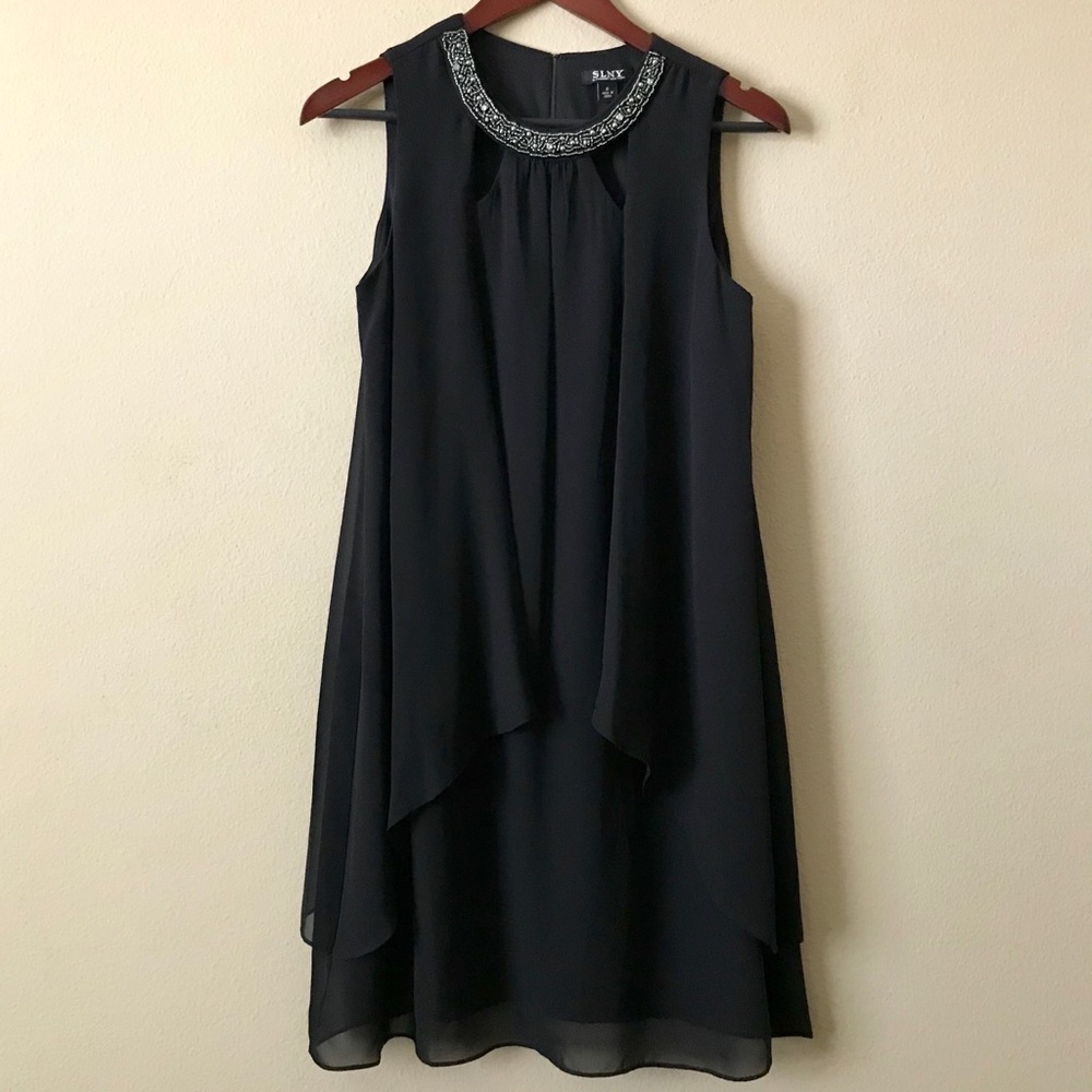 SLNY Black Cocktail Dress